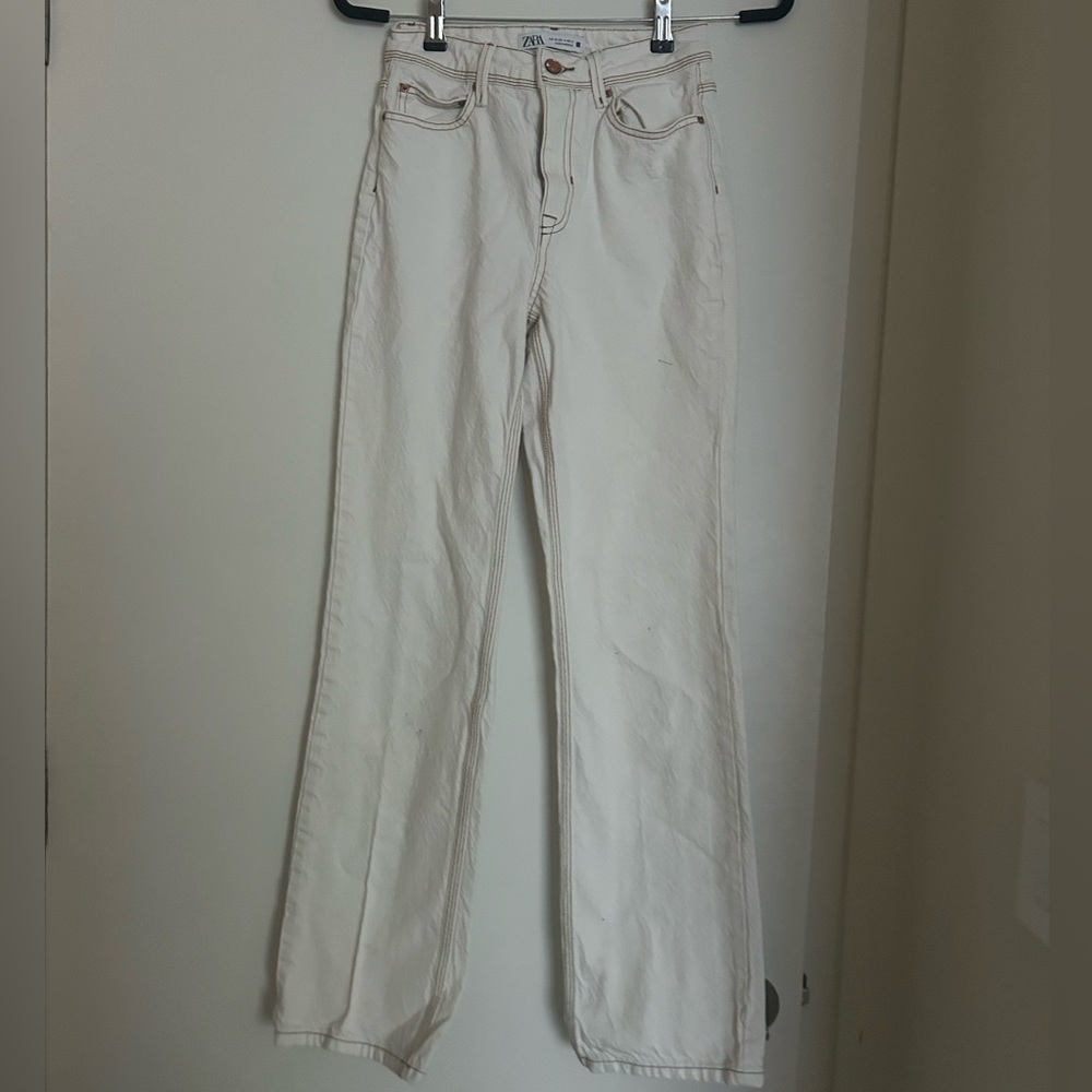 White Zara straight jeans size 0